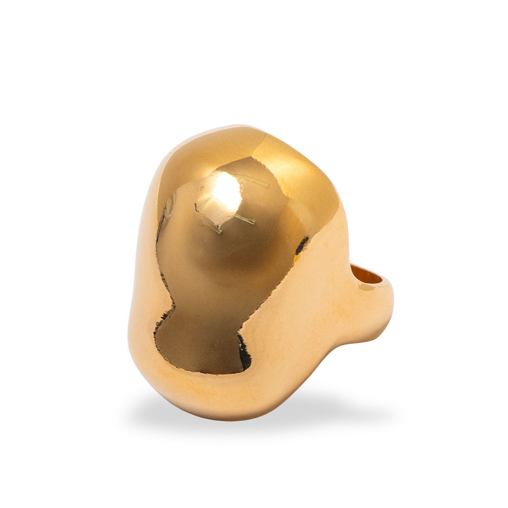 Anel Deterrendo de Amor com micro cravação em zircônia AAA, banho ouro 18k. Presente afetivo Herreira,