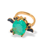 Anel Chama da Coroa em formato de coroa estilizada, banho ouro 18k. Design autoral Herreira, produção própria em Goiânia.